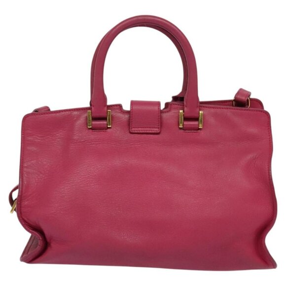 SAINT LAURENT Petit Cabas Hand Bag Leather 2way Pink Gold 311210 Auth 122446 - Picture 3 of 16